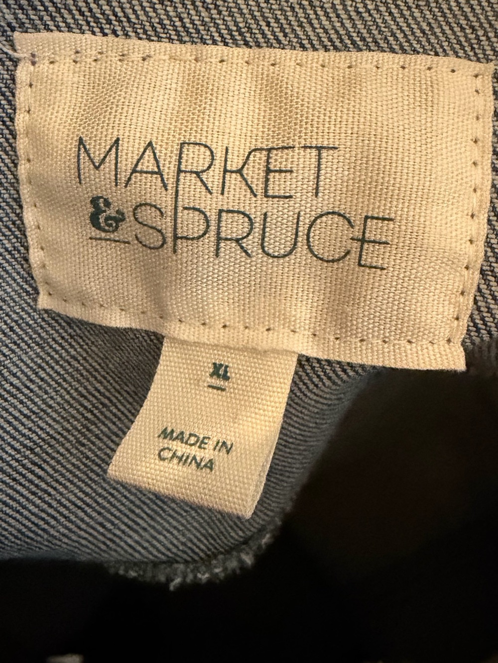 Market & Spruce Camila Boyfriend Blue Denim Trucker Jacket - Size XL - Picture 6 of 7